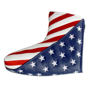 USA Stars and Stripes Magnetic Closure PU leather golf Blade putter club Head Cover