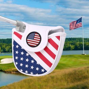 USA Stars and Stripes Magnetic Closure Golf Mallet Putter Head Cover for Odyssey Scotty Cameron Golf Builder