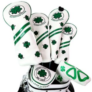Four Clover Lucky 1 3 5 UT Headcover Black Driver Fairway Wood Hybrid Cover