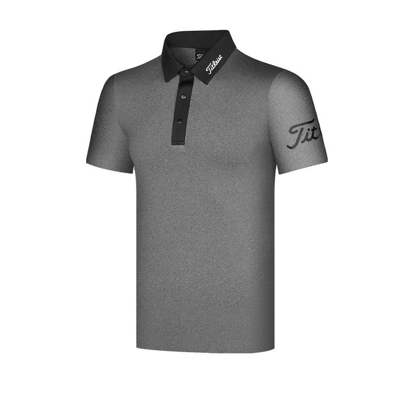 TITLEIST T-shirt PGA TOUR Men’s Golf Solid Cotton Short Sleeve Polo ...